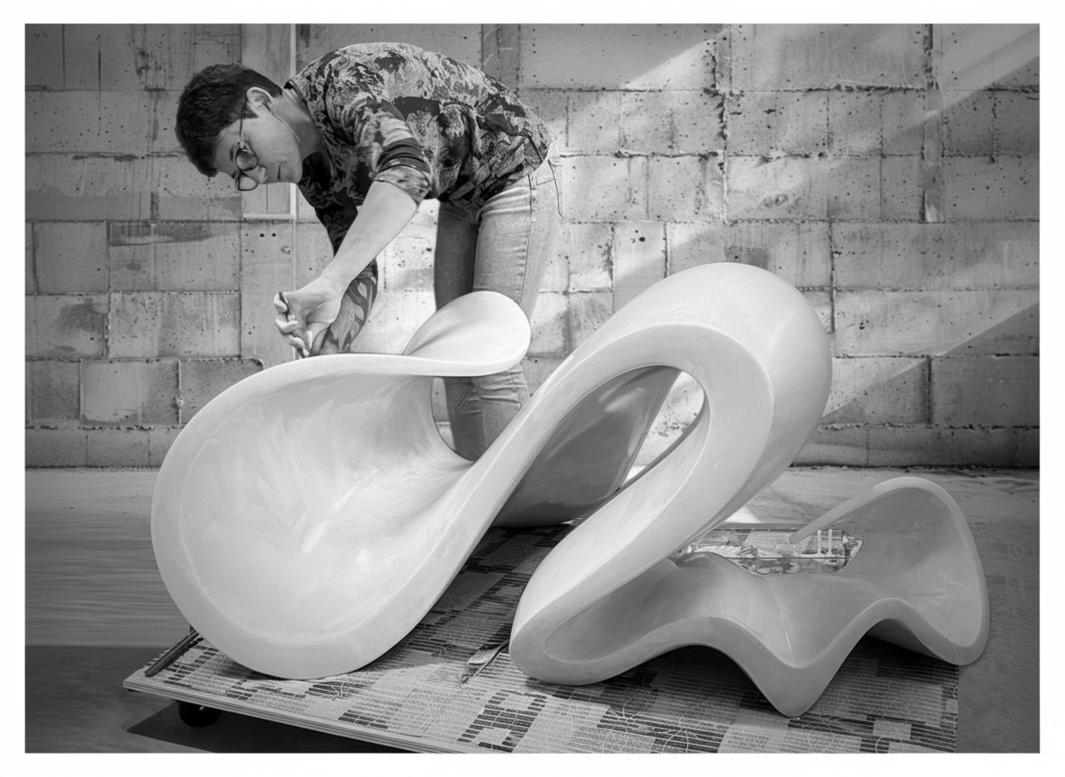 Marie Bois dans l'atelier — Belharra